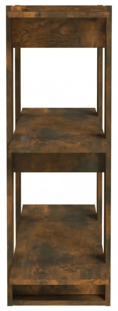 füstös tölgy színű térelválasztó könyvszekrény 80x30x87 cm