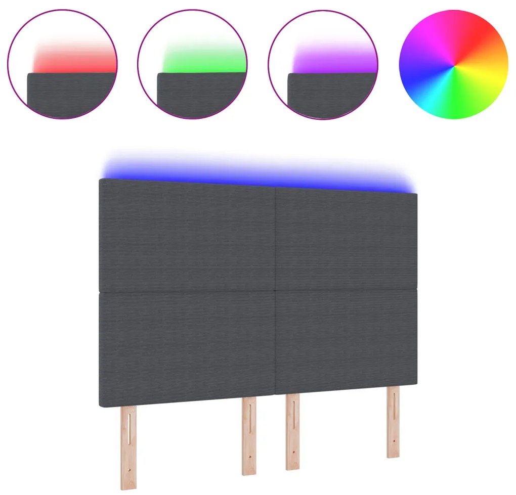 LED Fejtámla Sötétszürke 80 cm kordbársony