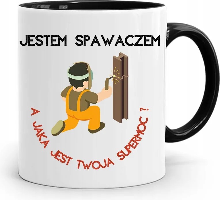 Fekete Bögre Hegesztőnek Az Én Szupererős Ajándékom fényképes nyomattal