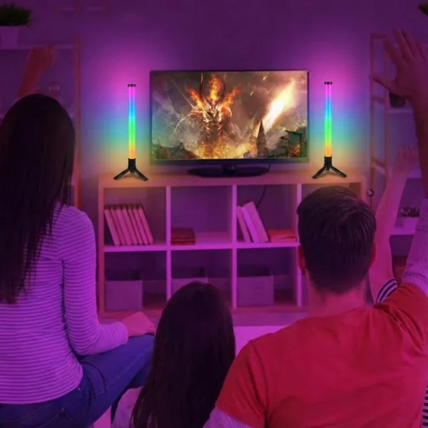 SZETT 2x LED RGBIC dimmelhető asztali lámpa LED/5W/5V fekete + távirányító
