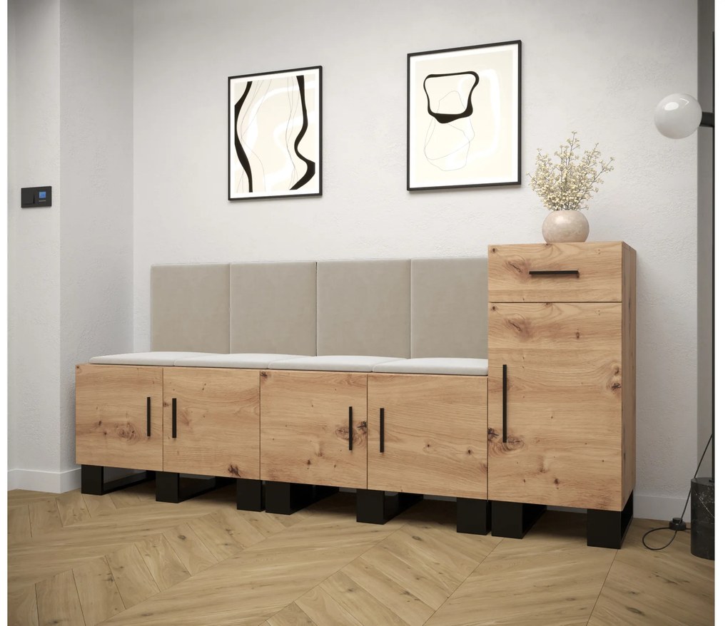 Előszobabútor Amanda 17 (artisan tölgy + bézs). 1086001