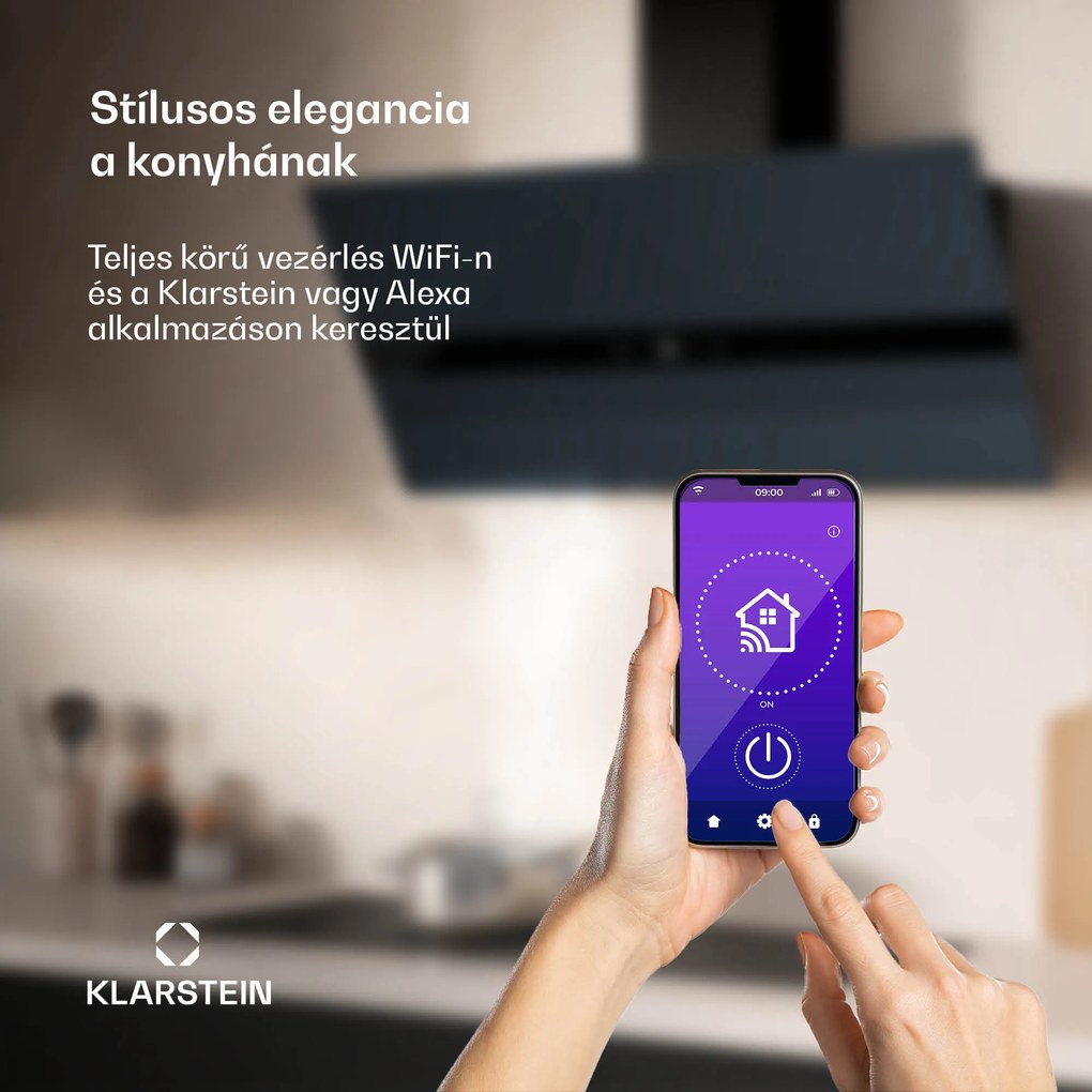 Klarstein WiFusion páraelszívó, WiFi, LED, 690 m³/h, A++