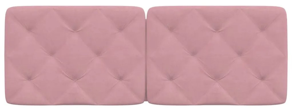 rózsaszín bársony fejtámla párna 120 cm