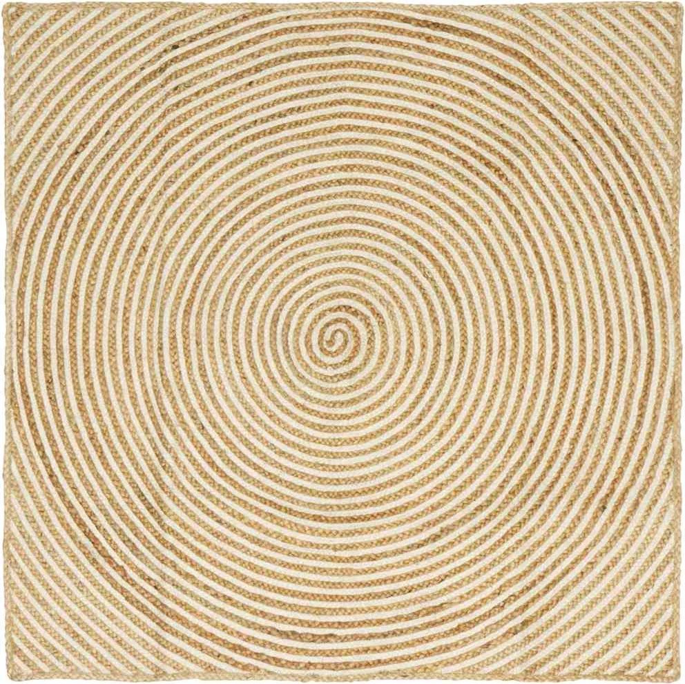 vidaXL Szőnyeg Természetes és Fehér 120 x 120 cm Juta