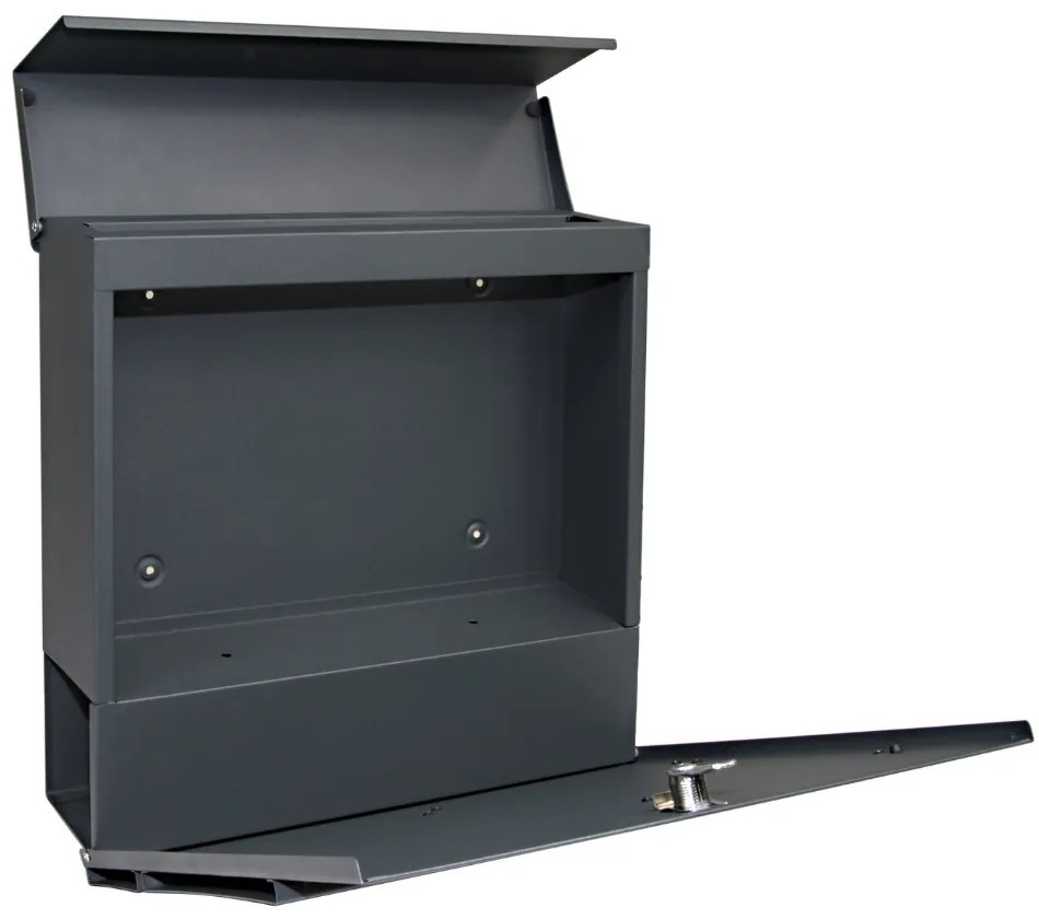 Postaláda BK 932, csővel és ablakokkal, antracit