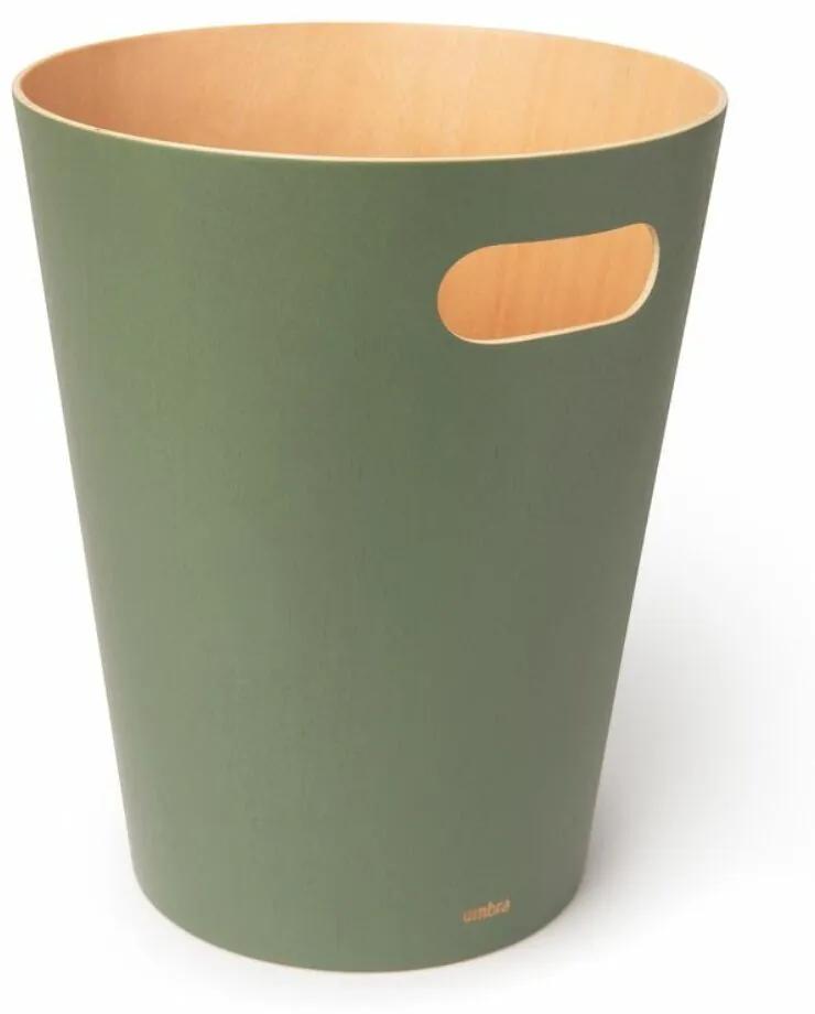 WOODROW CAN zöld 7,5l-es fa furnér papírkosár