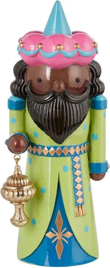 X-MAS dekor figura király zöld 20 cm