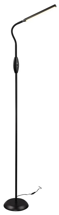 Fekete LED állólámpa (magasság 145 cm) Toro – Trio