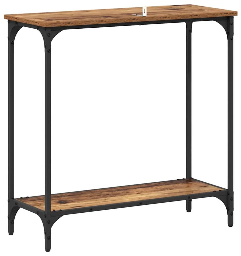 Konzolasztal polcokkal Régi fa 75 x 30.5 x 75 cm Faanyag