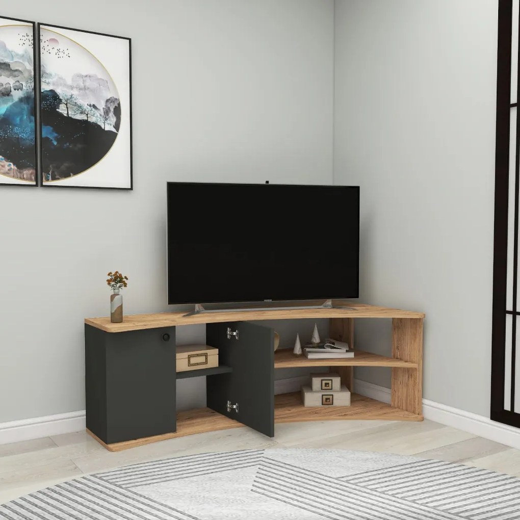Termera TV-állvány, atlanti fenyő-antracit, 135 cm