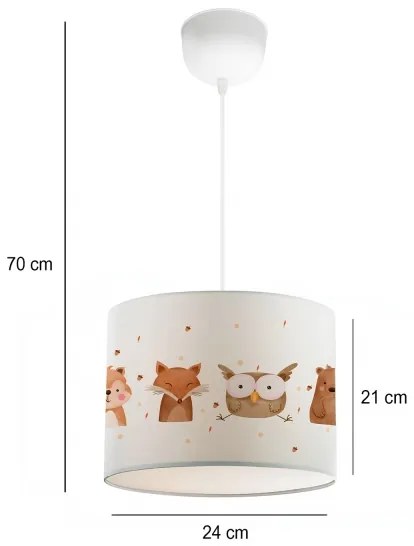 Gyermek csillár CANDY 1xE27/40W/230V fehér/barna