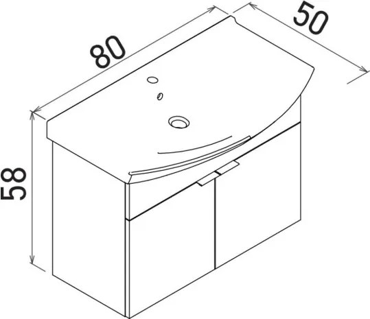 Purus mosdószekrény, 80 cm – TR785PNC1284