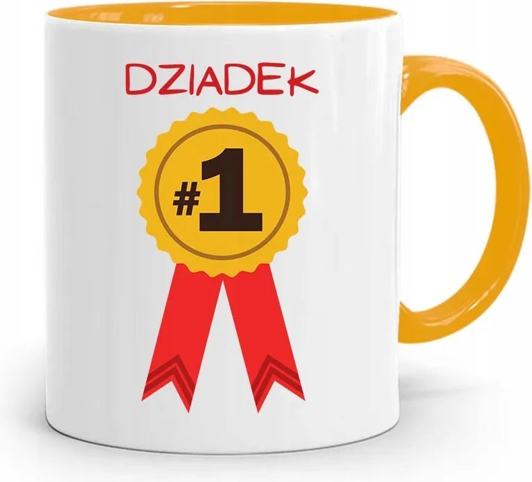 Sárga Bögre Nagypapa Napjára Nagypapa Első Számú, fényképes nyomattal