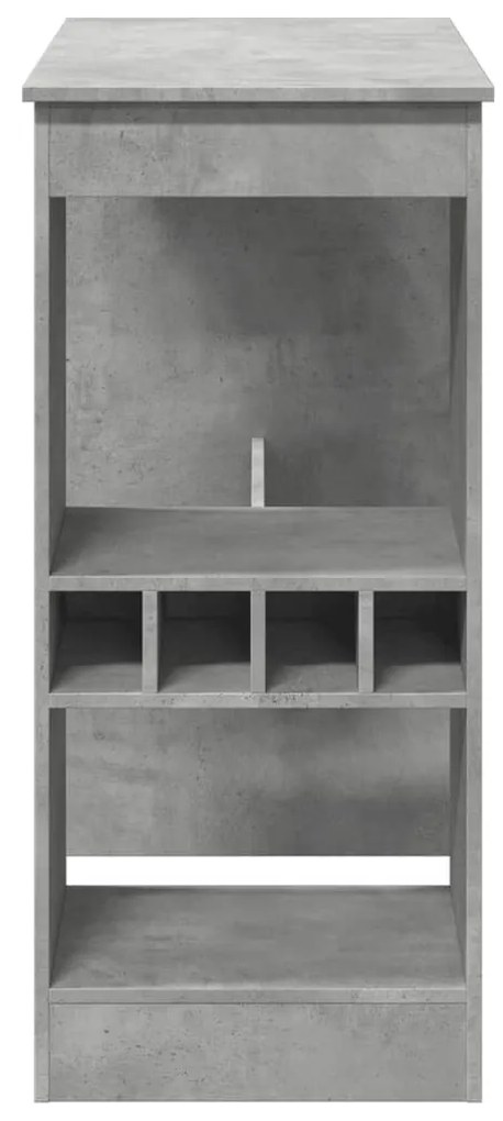 vidaXL betonszürke szerelt fa bárasztal tárolókkal 90x47,5x103,5 cm