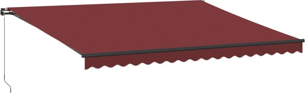 Burgundi vörös kézzel kihúzható napellenző 450 x 350 cm