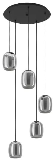 Eglo 901194 - Csillár zsinóron CIAMPINO 5xE27/28W/230V szürke