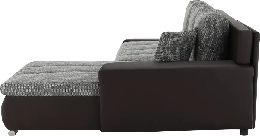 Sarokülőgarnitúra, barna/szürkésbarna melír, TRAMP