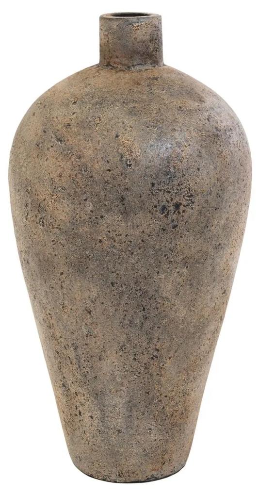 CORVO szürkésbarna kicsi terracotta váza