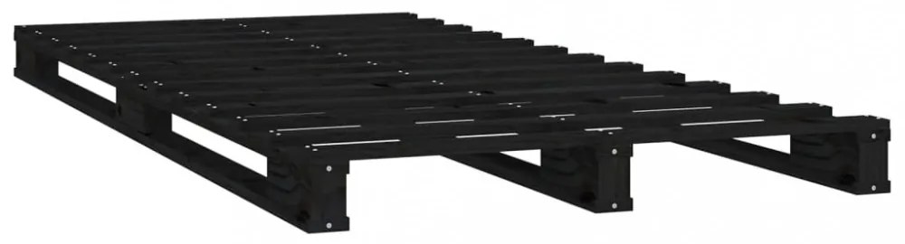 fekete tömör fenyőfa raklapágy 75 x 190 cm (Small Single)