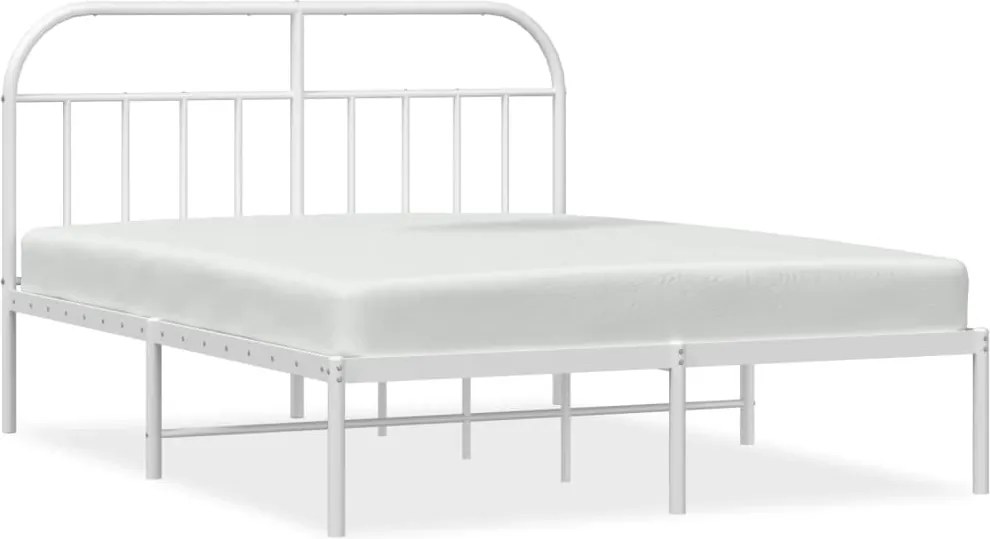 vidaXL fehér fém ágykeret fejtámlával 140 x 200 cm
