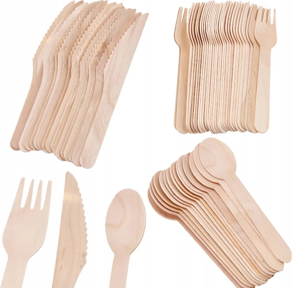 Villák Kések Fakanál Eldobható Grill Öko 50db Zöld