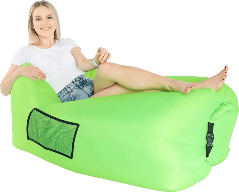 Felfújható babzsák/lazy bag, zöld, LEBAG