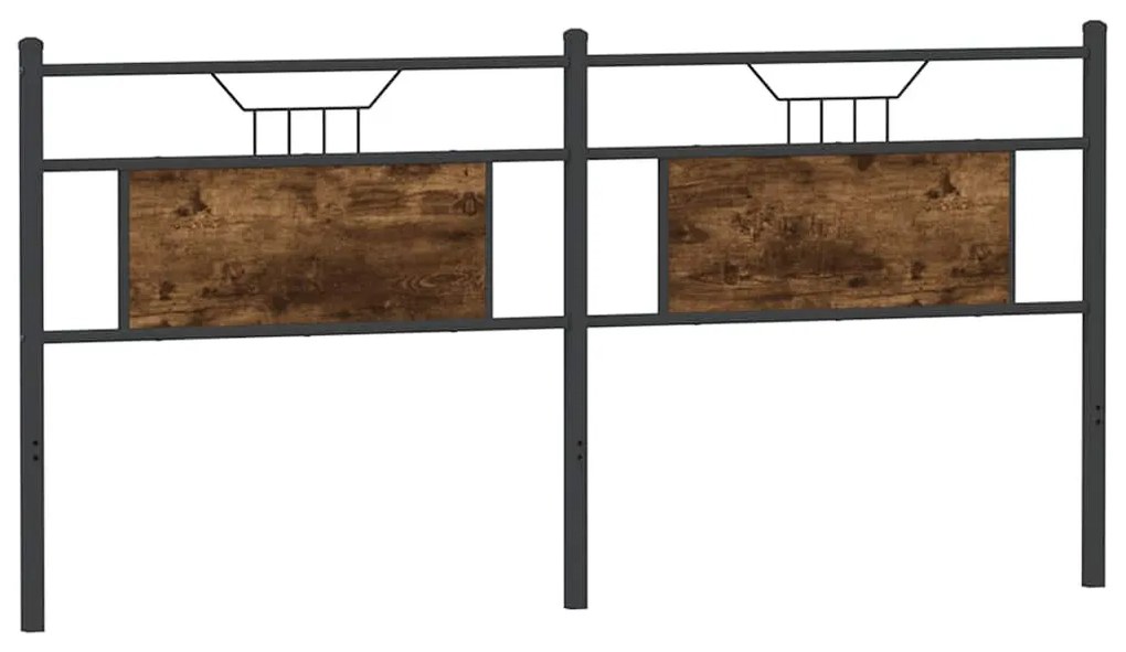 füstös tölgy színű szerelt fa és acél fejtámla 160 cm