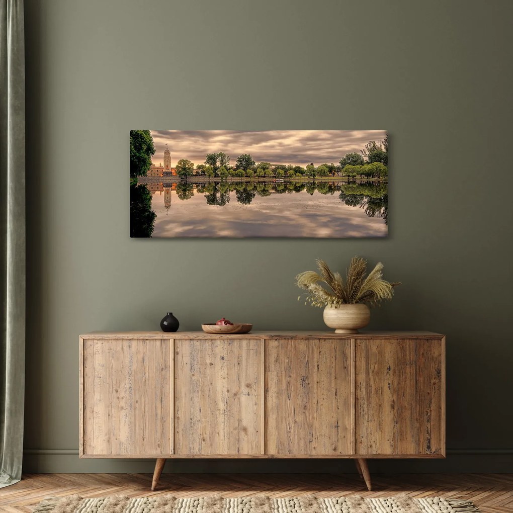 A tó és a fák képe (120x50 cm)
