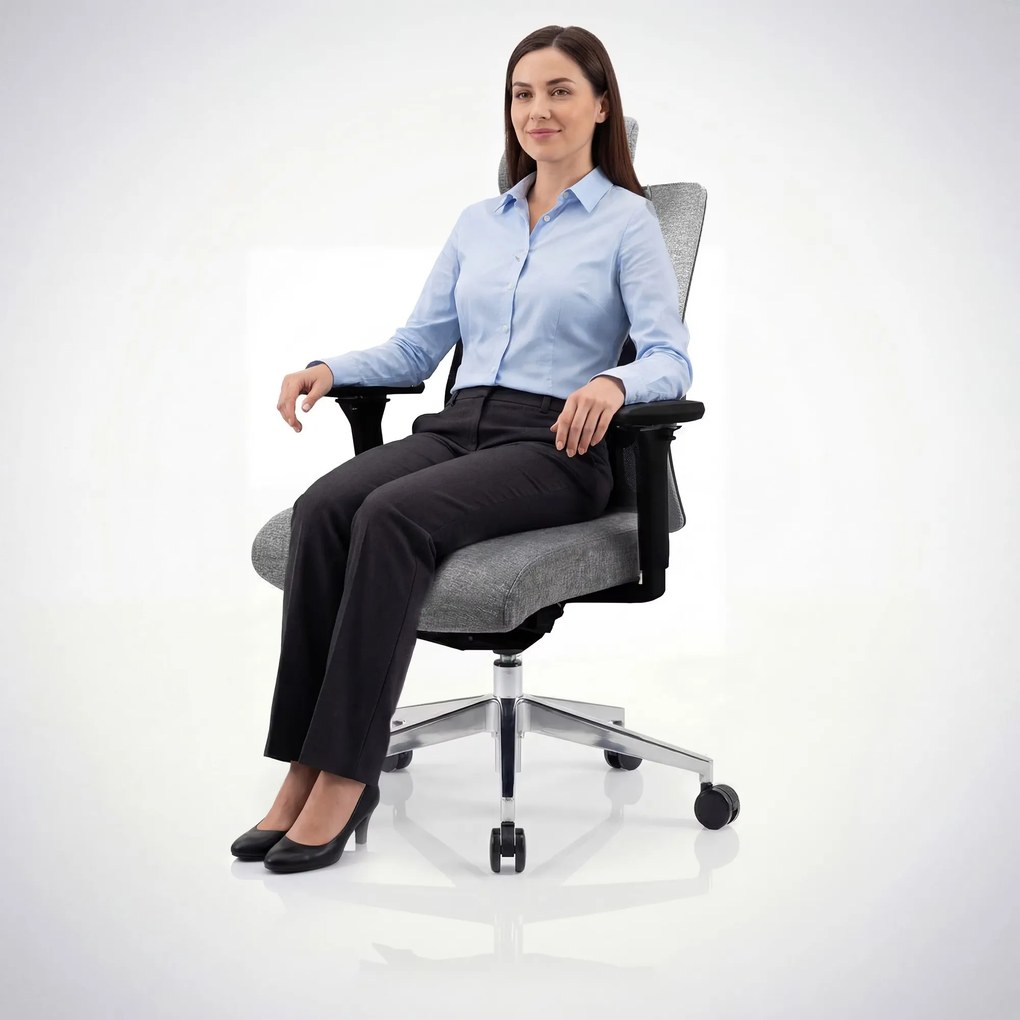 Ergonómikus, forgó irodai szék, szürke: VECTOR