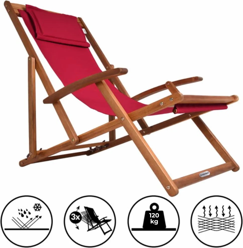 SIENA kerti nyugágy, 65x87x102cm, piros Casaria