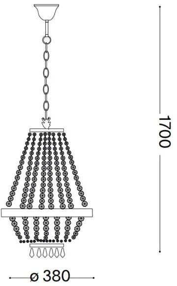 Ideal Lux - LED Kristály csillár láncon CAESAR 6xG9/3W/230V átm. 38 cm króm
