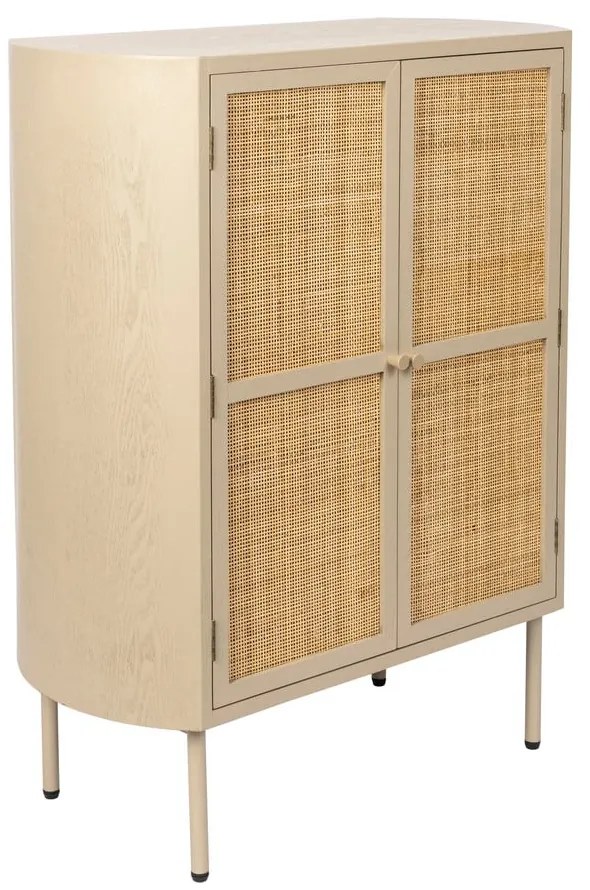 Krémszínű rattan szekrény 80x100 cm Amaya – White Label