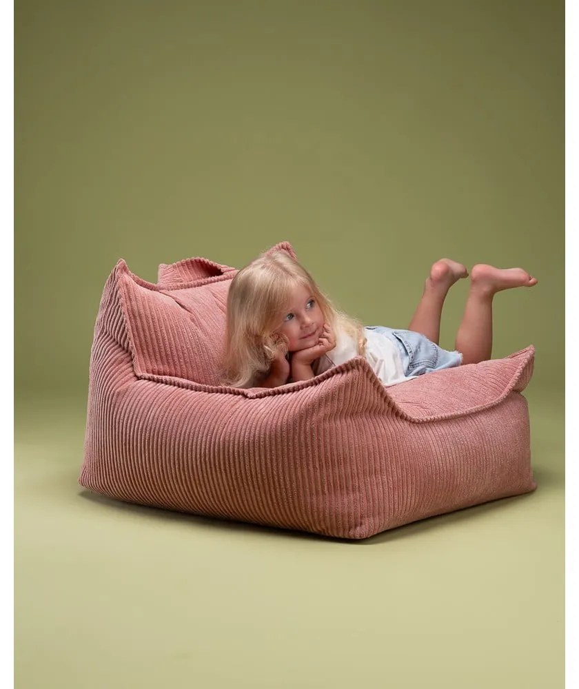 Rózsaszín kordbársony gyerek babzsákfotel Chair – Wigiwama