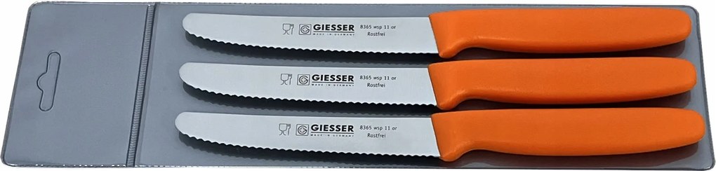 Giesser 3 db-os késkészlet 8365M narancssárga 11cm