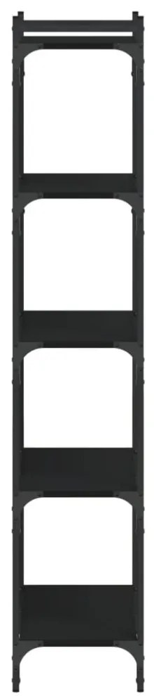 5 szintes fekete szerelt fa könyvespolc 60 x 30 x 154 cm