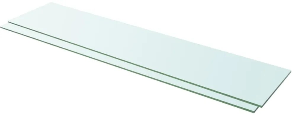 2 db átlátszó üveg paneles polc 110 x 25 cm