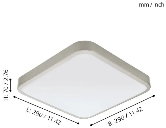 Eglo 96231 - LED fürdőszobai mennyezeti lámpatest MANILVA LED/16W/230V IP44