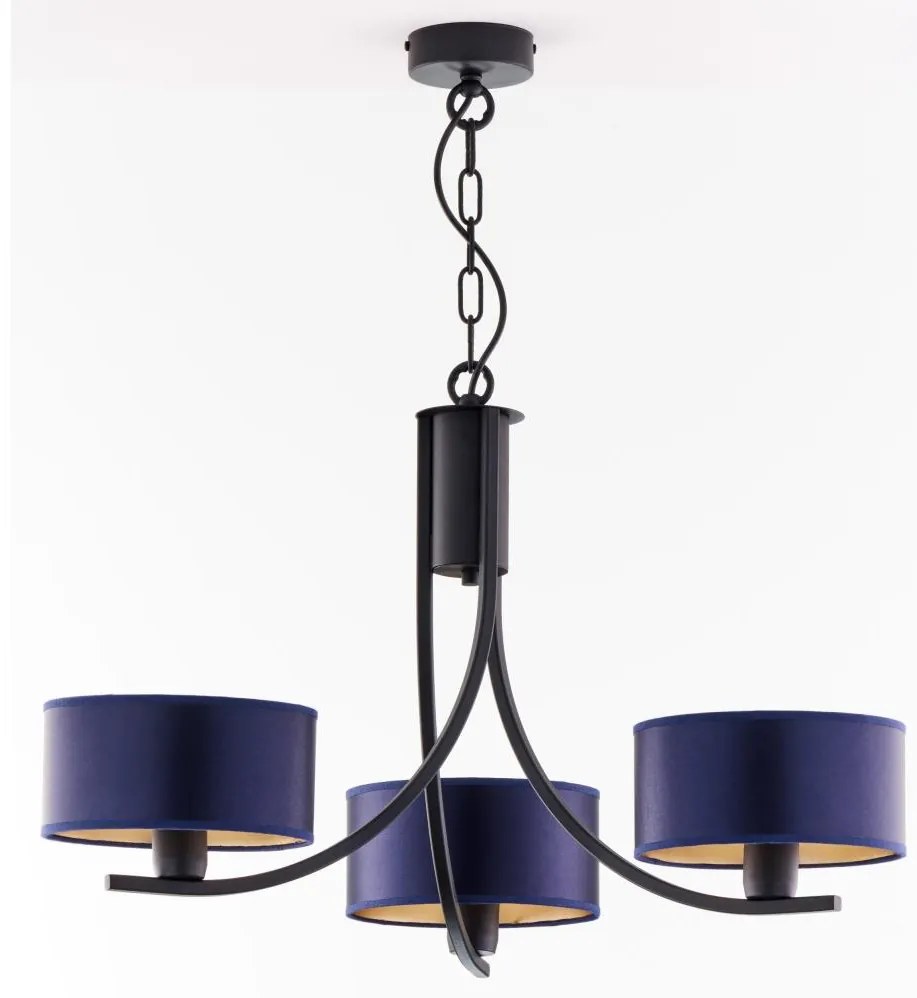Jupiter 2099 - láncos csillár ARTHUR 3xE27/15W/230V kék/fekete