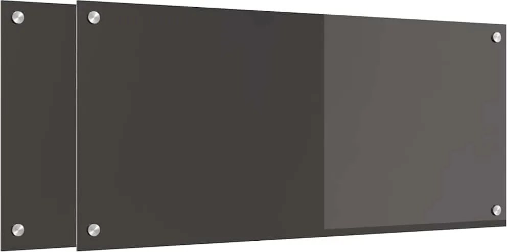 vidaXL Konyhai splashback 2 pcs Sötétszürke 90 x 40 cm edzett üveg