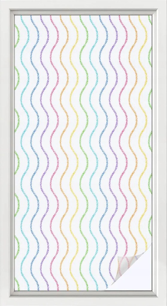 Öntapadós Ablakfólia Adatvédelem Szivárvány vonalak 50x100 cm