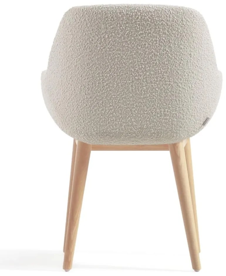 Fehér kárpitozott étkezőfotel Konna – Kave Home