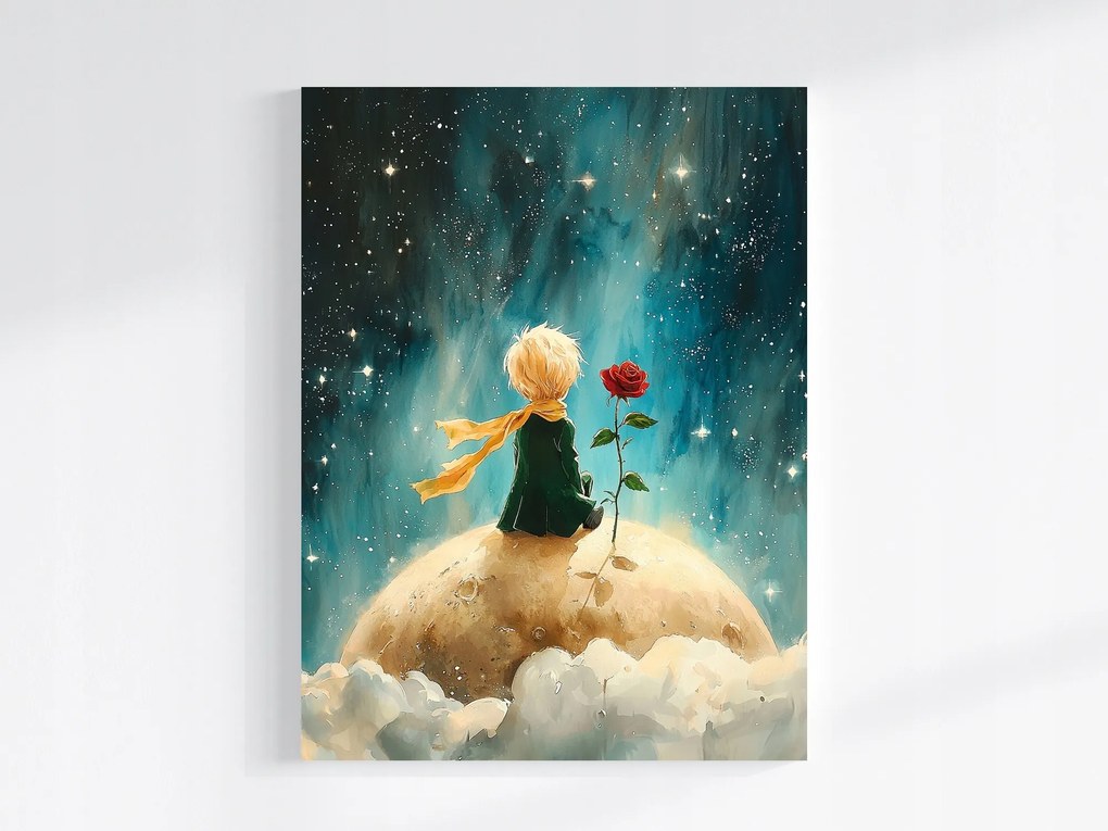 Canvas Vászonkép Mese Kis Herceg Fiú Rózsa Kozmosz 60x80