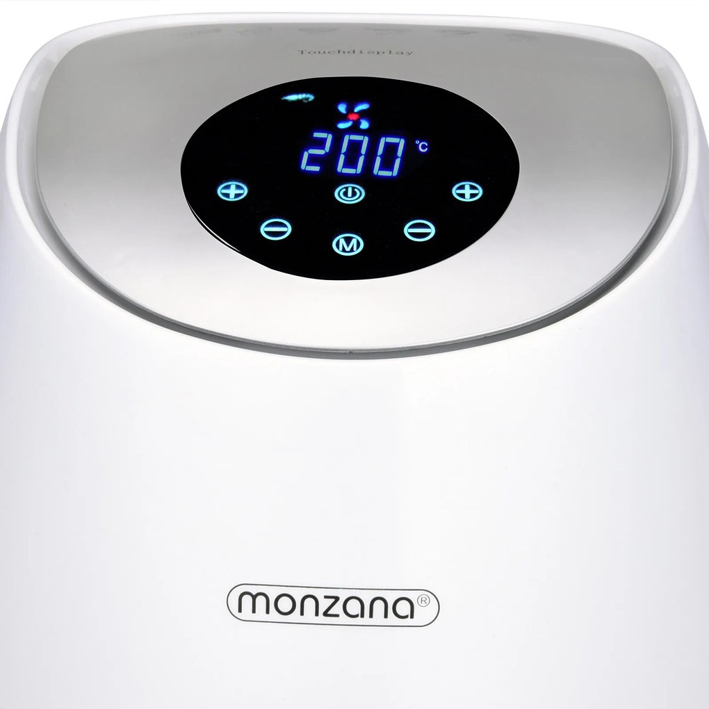 monzana® Forró levegős sütő FRYER 1 fehér - 9 az 1-ben érintőképernyővel 1485 W 3,6 l