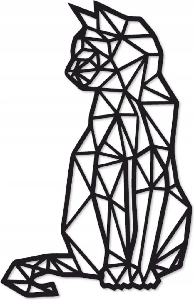 Macska geometrikus fém loft dekoráció 50x33