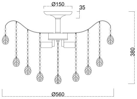 Brilagi - Felületre szerelhető csillár CRYSTAL 6xE14/60W/230V fényezett króm