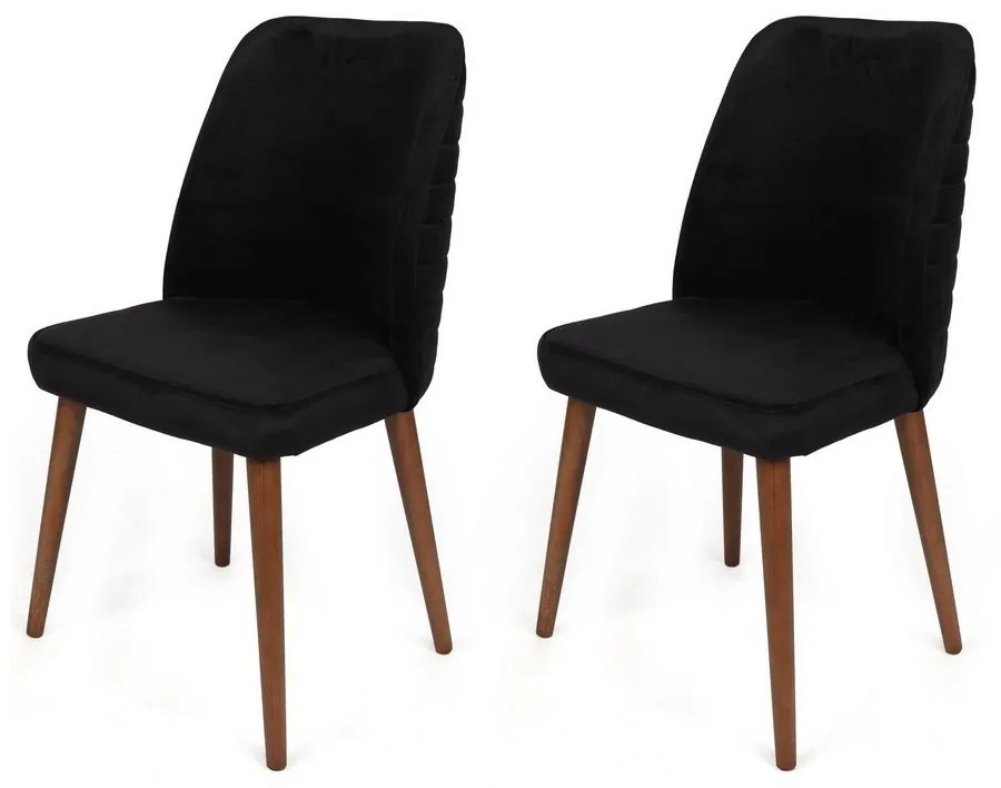 Tutku Black and Walnut étkezőszék-készlet, 2 db