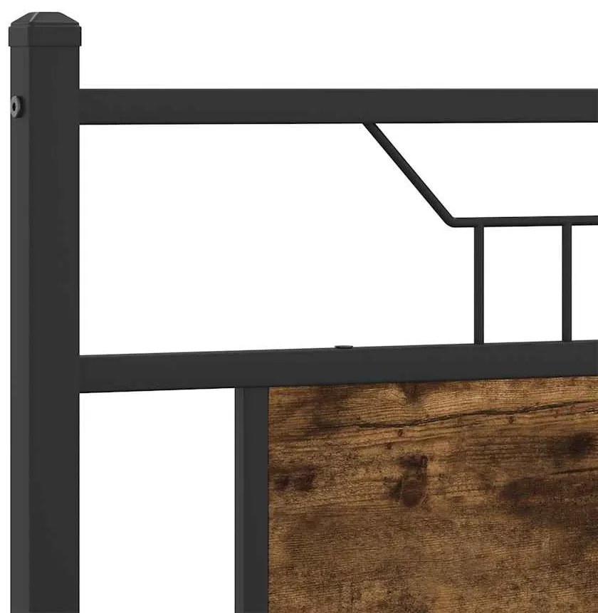 füstös tölgy színű szerelt fa és acél fejtámla 137 cm
