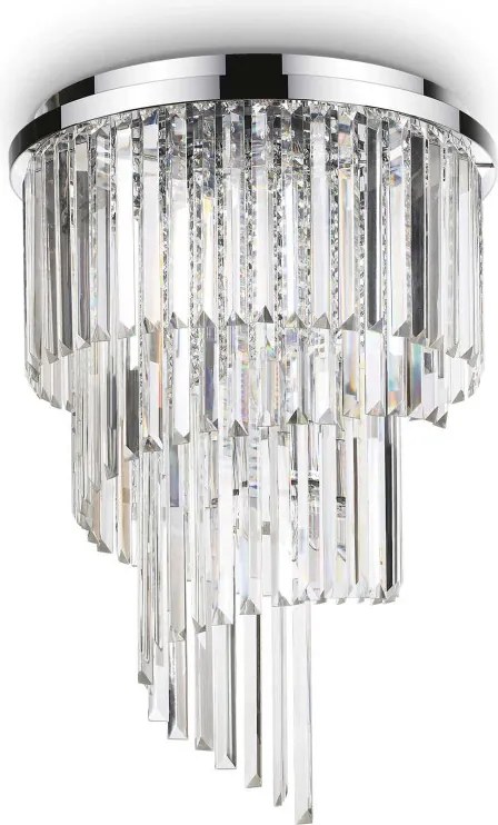 IDEAL LUX 168937 CALRTON PL12 CROMO Kristály Mennyezeti Lámpa E14 IP20