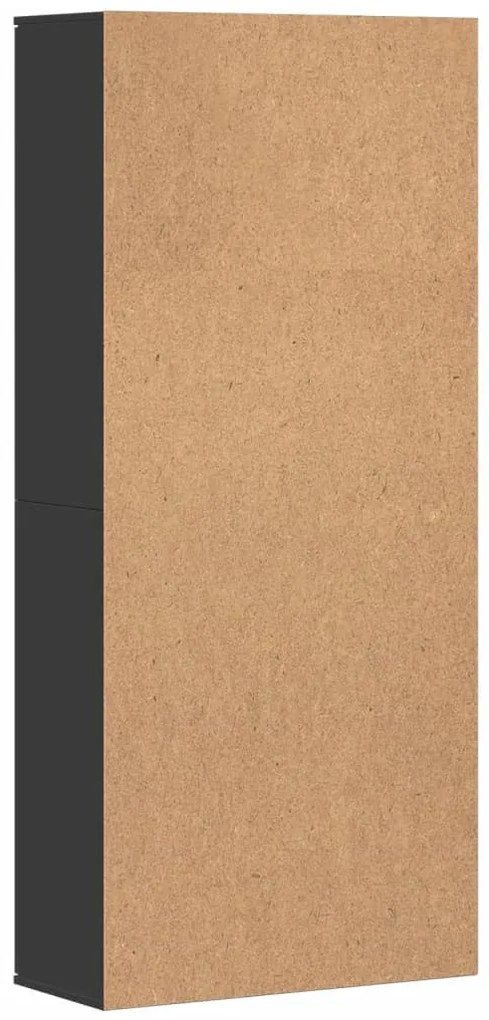Fekete szerelt fa magasszekrény 80 x 35 x 180 cm