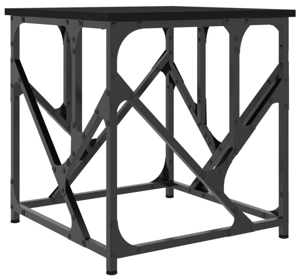 fekete szerelt fa dohányzóasztal 45x45x47,5 cm